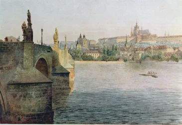 Blick auf die Karlsbrücke von Krizovnicka Namesti, aus 